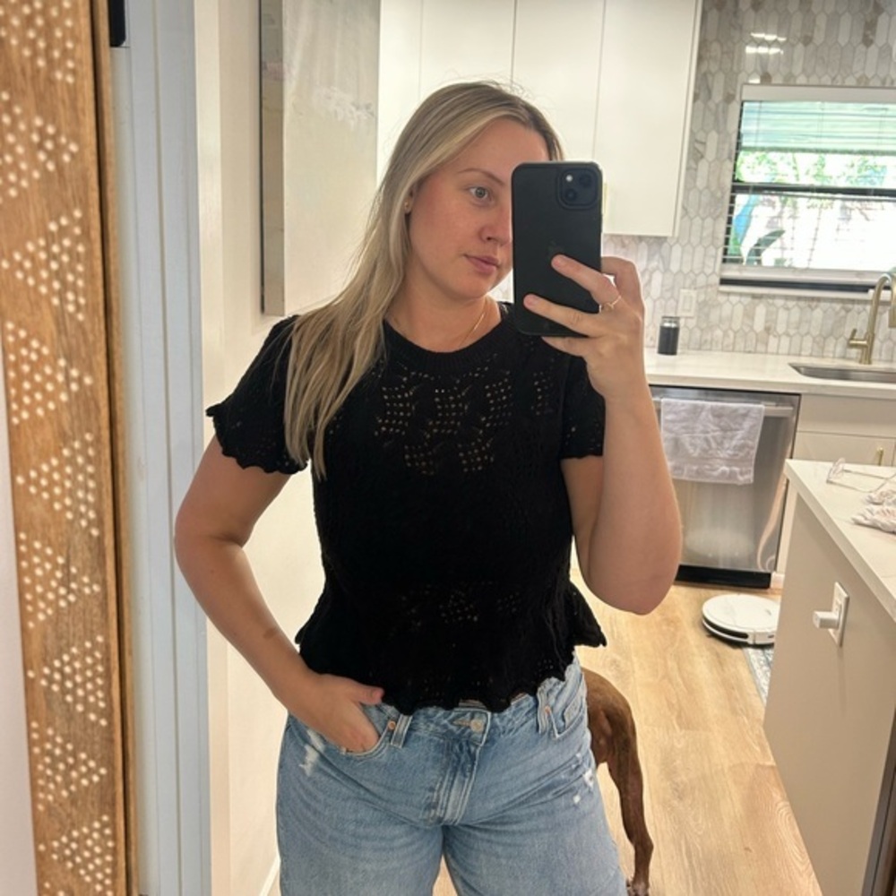 H&M crochet knit blouse